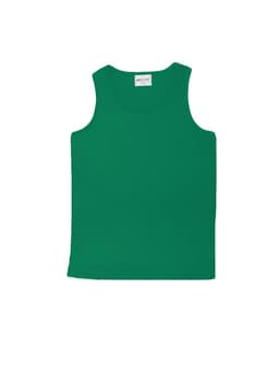 A green unisex adults breezeway micromesh singlet with a simple design and no visible logos.