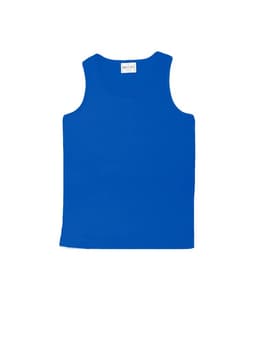 A bright blue kids' breezeway micromesh singlet, featuring a simple design and no logos.