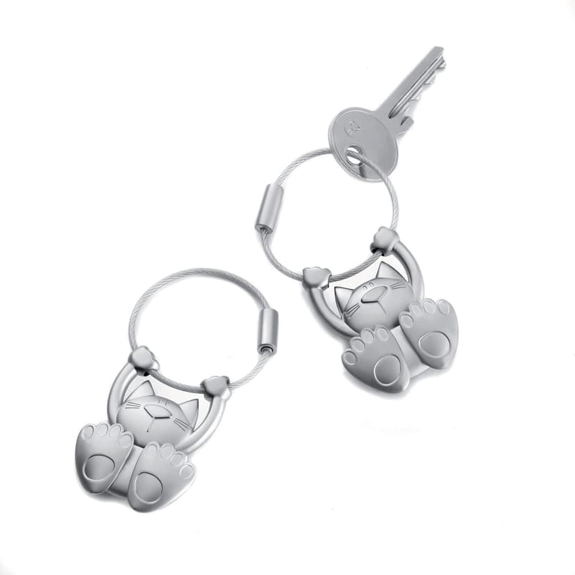 100095_kr10-20ma_keyring_exercising_cat_silver