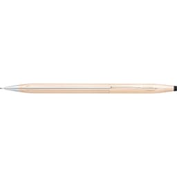 A classic gold pen in a sleek design, featuring a silver clip and details, with a polished finish.