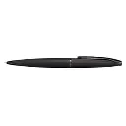A black pen with a brushed finish and etched diamond design, featuring a sleek, ergonomic shape and a clip.