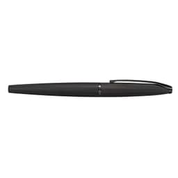 A sleek black ballpoint pen with a brushed finish and etched diamond pattern, featuring a clip for attachment.