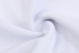 A soft, white fabric with a smooth texture, featuring a slight sheen and a twist in the material.