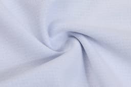 A fabric swatch featuring a light blue texture, showing a soft, knit pattern. It has a smooth finish and gentle drape.