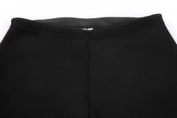 Neoprene triathlon shorts in black, featuring a smooth waistband and stitching details, with a logo on the back.