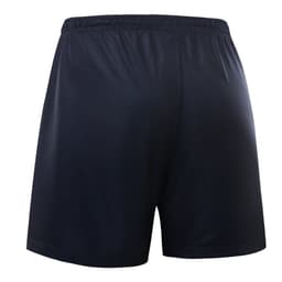 A pair of black sublimated shorts featuring an elastic waistband and a smooth finish.