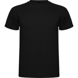 A black Montecarlo T-Shirt with short sleeves and a simple design. It features a logo on the front.