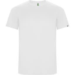 A plain white Imola T-Shirt with a subtly branded logo on the sleeve.