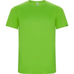 A bright green Imola T-Shirt featuring a classic crew neck design and a small logo on the sleeve.