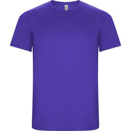 A purple Imola T-Shirt featuring a crew neckline and a simple design, with branding on the sleeve.