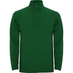 A green Himalaya Half Zip Sweatshirt featuring a high collar and a zippered neck. It has a simple, solid design.