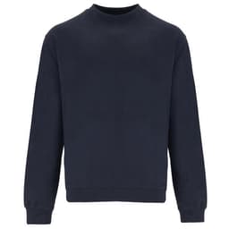 A navy sweatshirt with a crew neck and long sleeves, featuring a simple design and no visible logos.