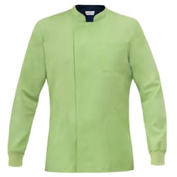 A green Silvano Tunic with a front pocket and long sleeves, featuring a simple design and a slightly fitted cut.