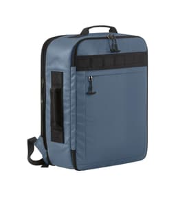 A blue Active Travel Backpack with black accents, featuring multiple compartments and a sturdy handle.