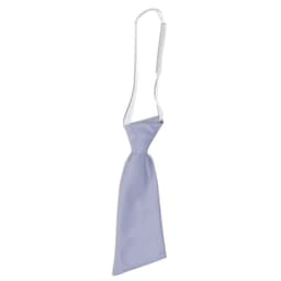 A light purple women's tie with a white neckband and a smooth satin finish. It has a logo on the neckband.