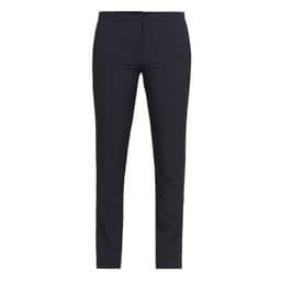 A pair of black pants with a fitted style, featuring a front button closure and a smooth finish.