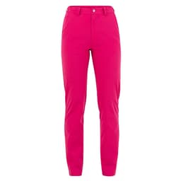 Bright pink pants with a classic cut, featuring a button and zip closure. Includes a logo on the waistband.