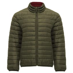 A Finland Waterproof Jacket in olive green, featuring a quilted design and a zip-up front.