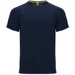 A navy blue Monaco T-Shirt with short sleeves and a round neckline, featuring a logo.