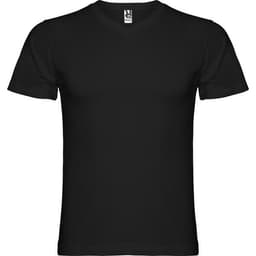 A black Samoyedo T-shirt featuring a standard short sleeve design and a label at the neckline.
