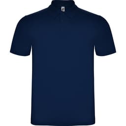 A navy blue Austral polo shirt with a collar and short sleeves, featuring a logo on the chest area.