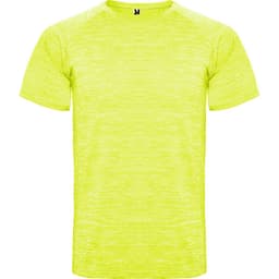 A bright yellow Austin T-Shirt with a lightweight, textured fabric and a simple design. It features a logo on the neckline.