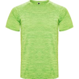 A bright green Austin T-Shirt with a textured pattern and a small logo on the neckline.