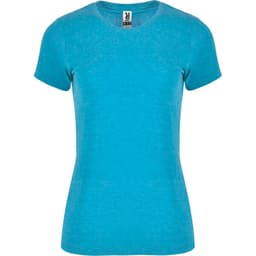 A women's t-shirt in a vibrant teal colour, featuring a classic crew neck and short sleeves.