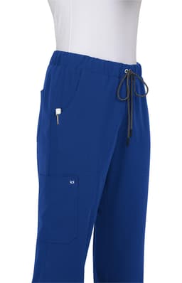 Everyday Hero Pant in vibrant blue, featuring an elastic waistband, drawstring, and multiple pockets.