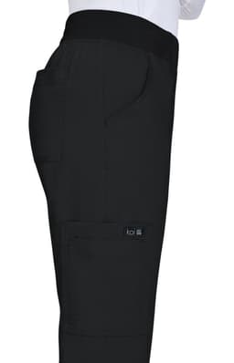 A pair of black Wrenlee Pants featuring a side pocket and a logo. The pants have a comfortable waistband.