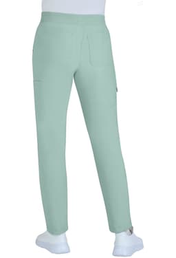 A pair of limited edition mint green Harper pants, featuring back pockets and a sleek design.