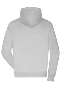 A grey men's lounge hoodie with a hood, displayed from the back. The hoodie features long sleeves and a simple design.