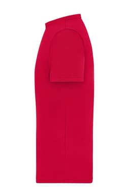 A red men's T-shirt with a 1:1 rib design, featuring short sleeves and a fitted silhouette.