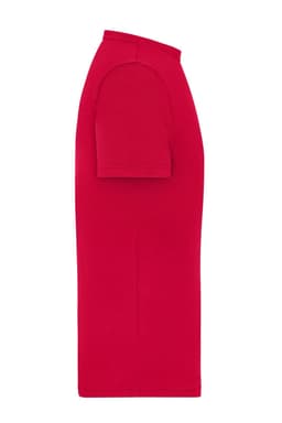 A red men's T-shirt with a 1:1 rib design, featuring a simple and sleek silhouette.
