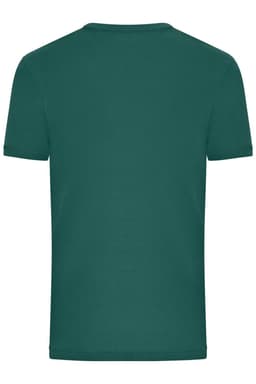A green men's T-shirt with a 1:1 rib design, featuring a plain back and no visible logos.