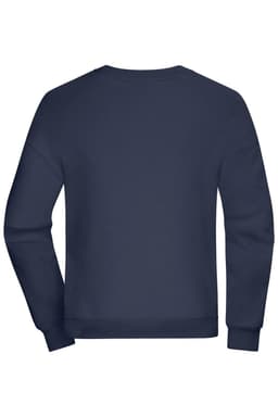 A navy oversized sweatshirt with long sleeves and a crew neck. It features a simple, solid design.