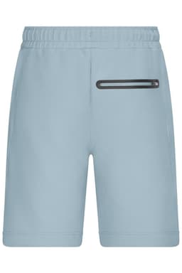 Men's interlock sports shorts in light blue with an elastic waistband and a side zip pocket.