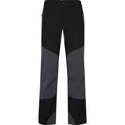 Hiking trousers in black and grey, featuring a sleek design and a logo on the front.
