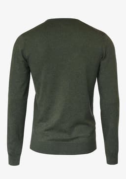 A green Brighton V-Neck men's knitwear jumper featuring a classic back design and long sleeves.
