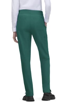 Atria Pant in deep green, featuring a casual fit and pockets, viewed from the back.