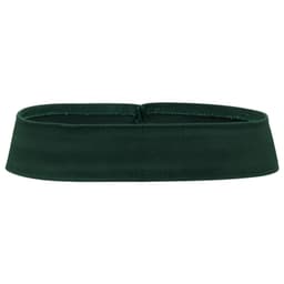 A dark green hat band with a smooth texture and a fitted design. The band includes a logo.