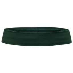 A green hat band with a smooth, flat design and a simple appearance. It features a logo on one side.