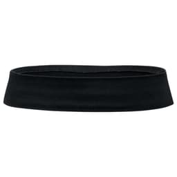 A black hat band with a smooth, flat design, featuring a branded logo.