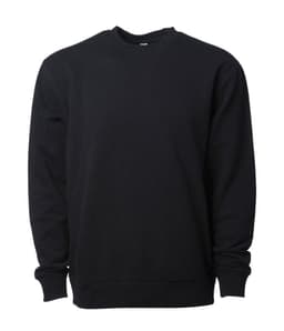 A black heavyweight modal crew sweatshirt with long sleeves and a classic fit. It has a simple design and no visible branding.