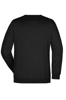 A black round sweat heavy jumper featuring a simple design and a branded label.