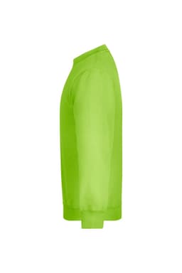 A green jumper featuring a crew neckline and long sleeves, with a logo on the side.