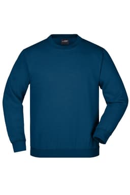 A round neck, heavy junior sweatshirt in a deep blue colour with long sleeves and a simple design.