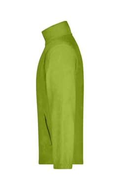 A side view of a bright green Full-Zip Fleece jacket featuring a high collar and a zippered front.