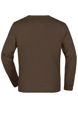 A brown jumper with long sleeves and a crew neckline. The back view shows a simple design with no visible branding.