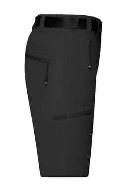 A pair of black ladies trekking shorts with zippered pockets and a waistband.